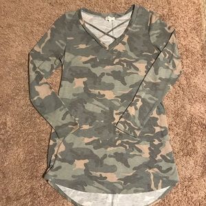 Camo long tunic shirt